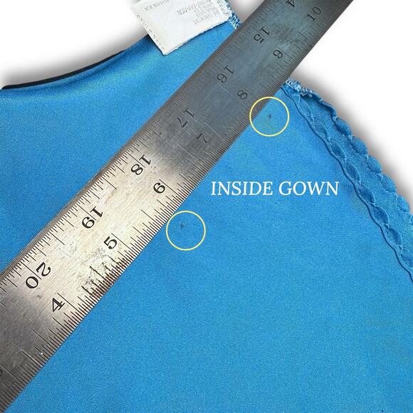 VTG 60s Light Royal Blue Slip Dress Lace Trim Cap Sleeve USA Union Made Small - Picture 10 of 16